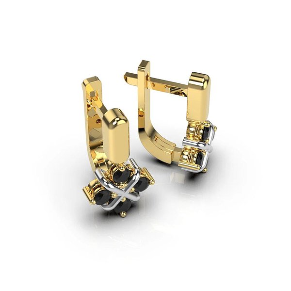 Золотые серьги с бриллиантами lun334913122b – изображение 6