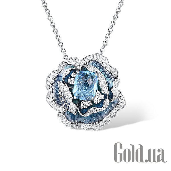 

Женские кулоны Lurie Jewelry, Серебряный кулон с горным хрусталем и куб. циркониями