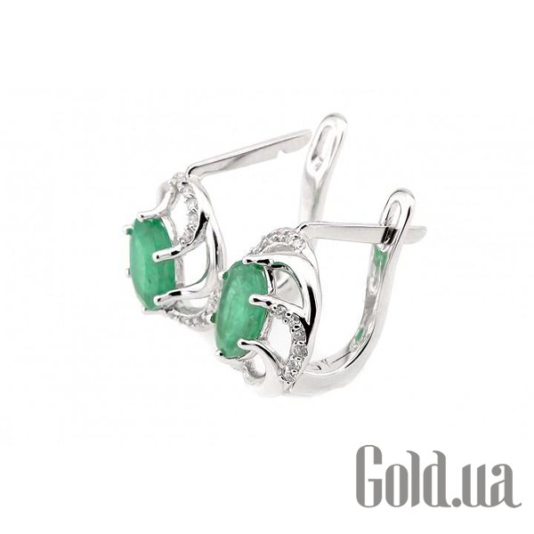 Золотые серьги с бриллиантами и изумрудами DIAEA00308