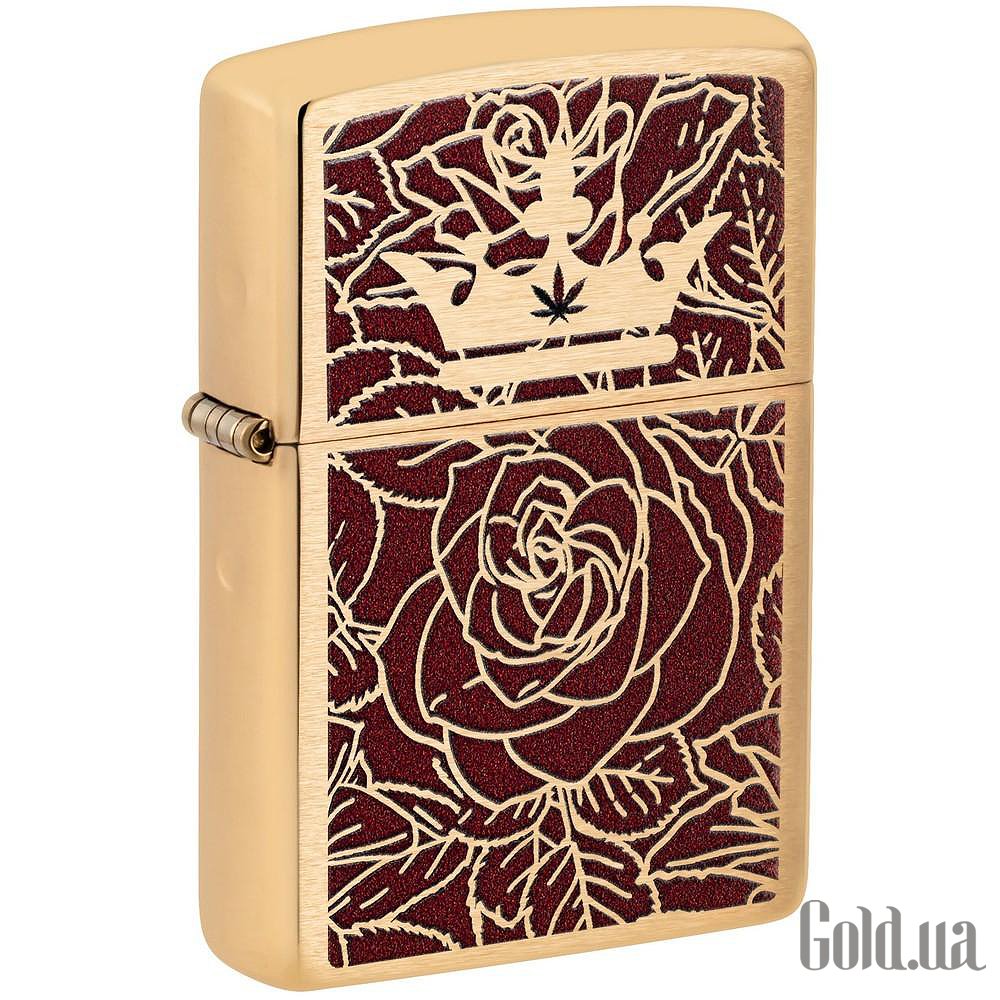 Zippo Зажигалка Queen Of Bud Passionate Rose and Crown Design 47108 47108