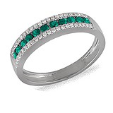 Bibigi Женское золотое кольцо с бриллиантами и изумрудами, 076840