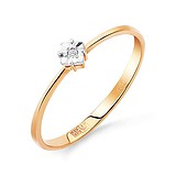 Золотое кольцо с бриллиантом, 1513769