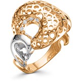 Жіноча золота каблучка з діамантами, 1604137