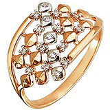 Женское золотое кольцо с куб. циркониями, 1605417