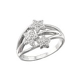 Женское серебряное кольцо с куб. циркониями, 1606953