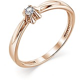 Золотое кольцо с бриллиантом, 1611817