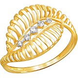 Женское золотое кольцо с куб. циркониями, 1621289