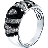 Женское золотое кольцо с бриллиантами и ониксами, 1654825