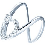 Серебряное кольцо с куб. циркониями, 1668905