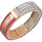 Женское золотое кольцо с бриллиантами и рубинами, 1672745