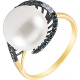 Женское золотое кольцо с бриллиантами и жемчугом, 1673257