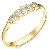 Золотое обручальное кольцо с бриллиантами, 1685033