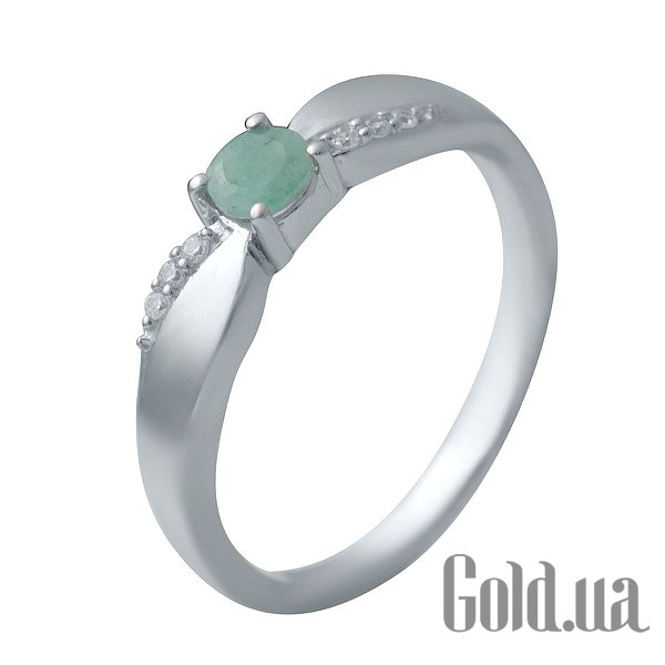 

Женские кольца Fresh Jewelry, Женское серебряное кольцо с изумрудом и куб. циркониями, 17