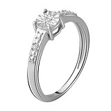 Серебряное кольцо с бриллиантами, 1742889