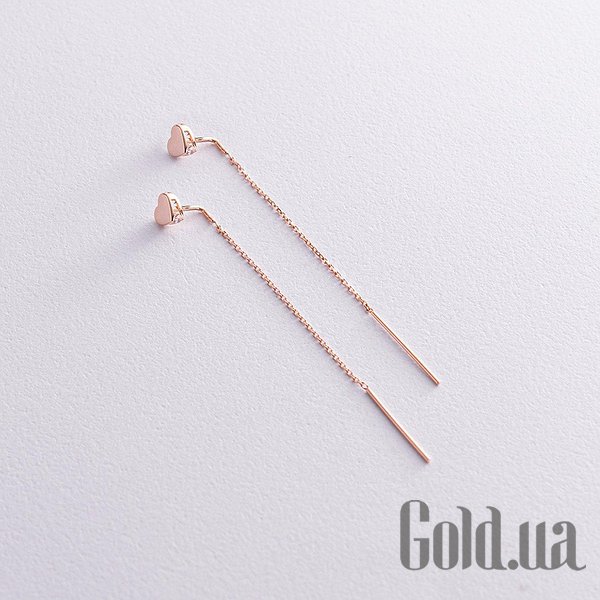 

Серьги с подвесками Украина, Золотые серьги с куб. циркониями