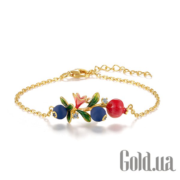 

Женские браслеты Lurie Jewelry, Серебряный браслет с эмалью и шпинелью, 19