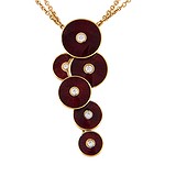 Faberge Золотой кулон с цепочкой с бриллиантами и эмалью, 001066