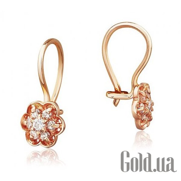 

Серьги Украина, Золотые серьги с куб. циркониями