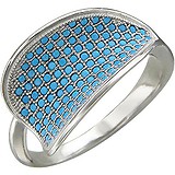 Женское серебряное кольцо с синт. бирюзой, 1610794