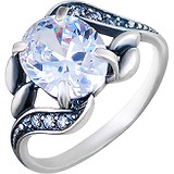 Женское серебряное кольцо с куб. циркониями, 1614634