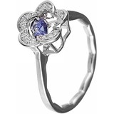 Женское серебряное кольцо с куб. циркониями, 1668906