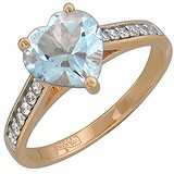 Золотое кольцо с бриллиантами и топазом, 1672746