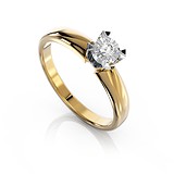Золотое кольцо с бриллиантом, 1704490