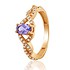 Женское золотое кольцо с иолитом и куб. циркониями - фото 1