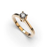Золотое кольцо с бриллиантом, 1768234