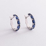 Срібні сережки з синт. сапфірами, 1796650