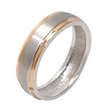 Серебряное обручальное кольцо с позолотой, 237866