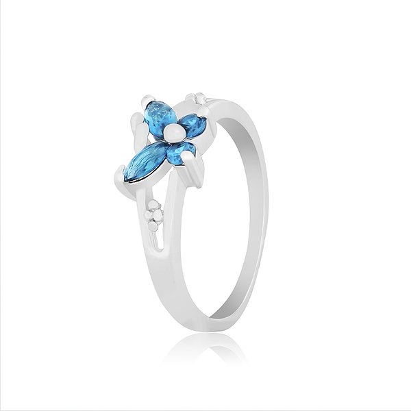 Жіноча срібна каблучка з куб. цирконіями