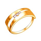 Женское золотое кольцо с куб. циркониями, 1545259