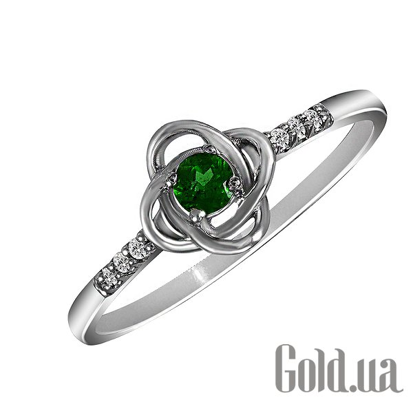 

Кольцо Lurie Jewelry, Женское золотое кольцо с бриллиантами и изумрудом, 17