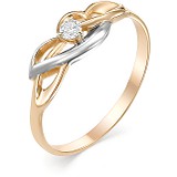 Женское золотое кольцо с бриллиантом, 1604395