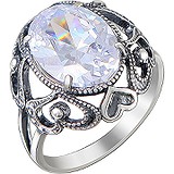 Женское серебряное кольцо с куб. цирконием, 1614635