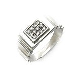 Мужское серебряное кольцо с куб. циркониями, 1620267