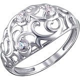 Женское серебряное кольцо с куб. циркониями, 1620779