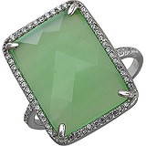 Женское серебряное кольцо с куб. циркониями и агатом, 1625131