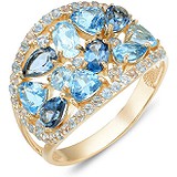 Женское золотое кольцо с топазами, 1655339
