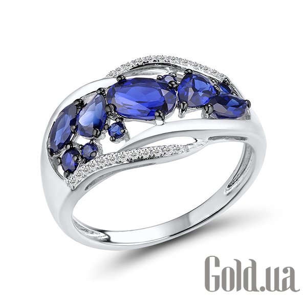 

Кольцо Lurie Jewelry, Женское золотое кольцо с бриллиантами и сапфирами, 17.5