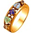 Женское золотое кольцо с аметистом, топазом, хризолитом и цитринами - фото 1