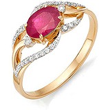 Женское золотое кольцо с рубином и бриллиантами, 1704747