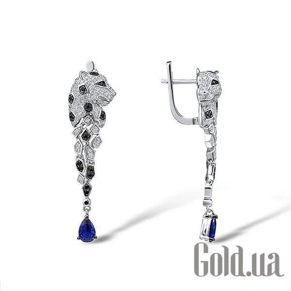 

Серьги с подвесками Lurie Jewelry, Серебряные серьги с куб. циркониями и шпинелью