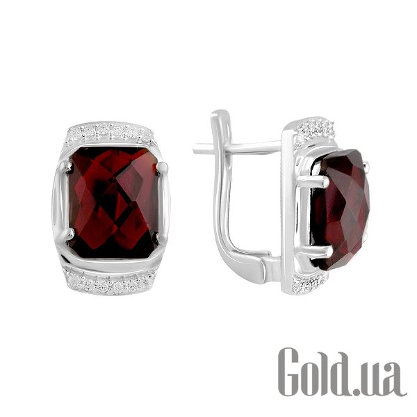 

Серьги Fresh Jewelry, Серебряные серьги с куб. циркониями и гранатами