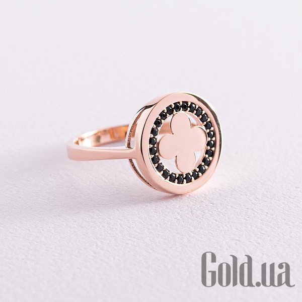 

Кольцо Украина, Женское золотое кольцо с куб. циркониями, 17.5