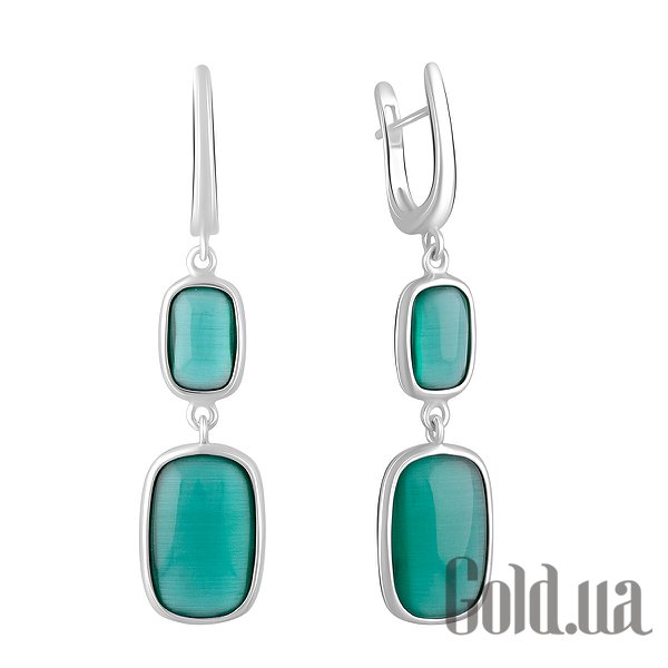 

Серьги с подвесками Fresh Jewelry, Серебряные серьги с кошачьим глазом