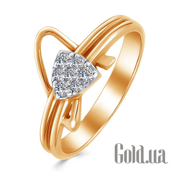 

Кольцо Украина, Женское золотое кольцо с куб. циркониями, 16.5