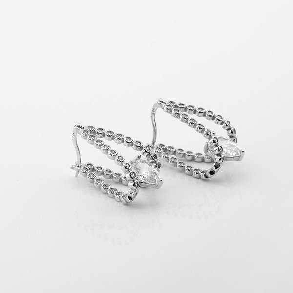 Срібні сережки з куб. цирконіями