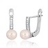 Срібні сережки з перлами і куб. цирконіями - фото 1